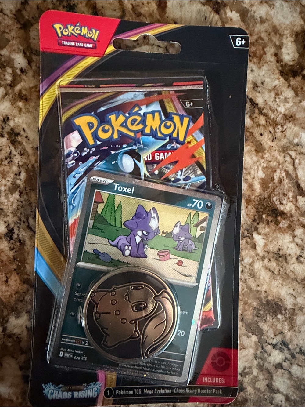 Pokemon Toxel Promo Card Pack with Purple Artwork and Gold Coin